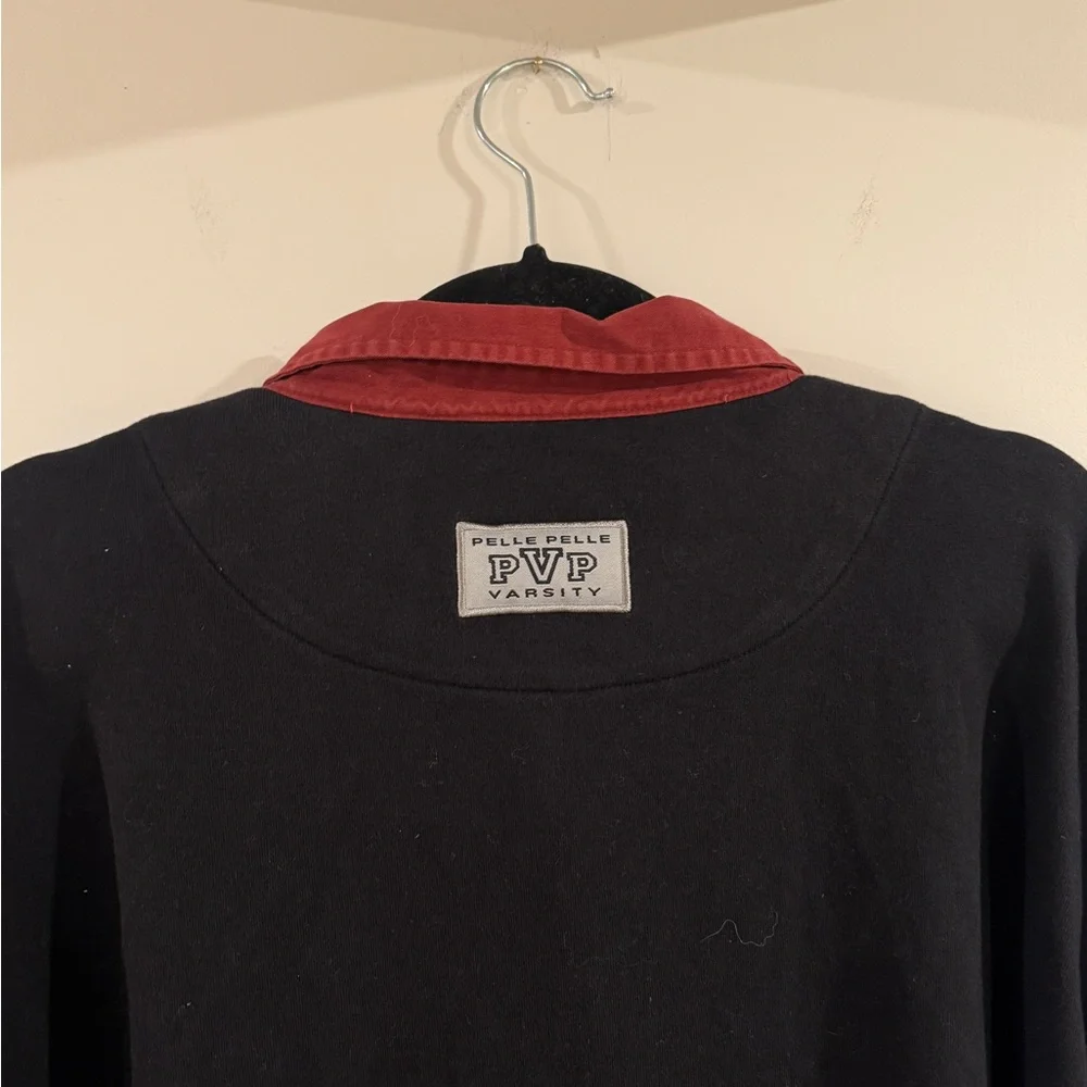 Pelle Pelle Black and Burgundy Rugby Shirt - size XL - Picture 12 of 15